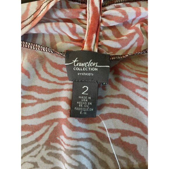 NWT Traveler's Collection By Chico's Womens Size 2 US Size 12 3/4 Sleeve Blouse - Picture 3 of 5